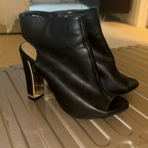 Black open healed open toed heels